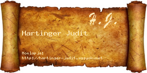 Hartinger Judit névjegykártya